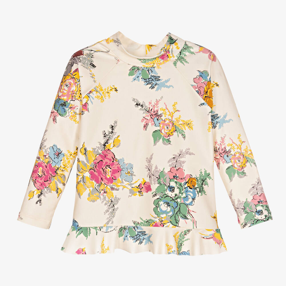 Zimmermann - Girls Ivory Garden Floral Beach Top | Childrensalon