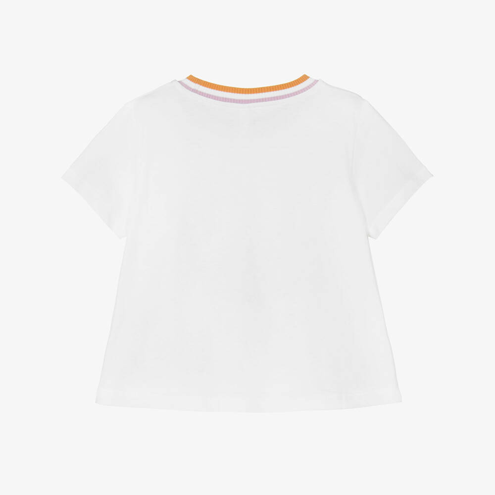 Zimmermann-تيشيرت قطن عاجي للبنات بشعار الماركة | Childrensalon Outlet