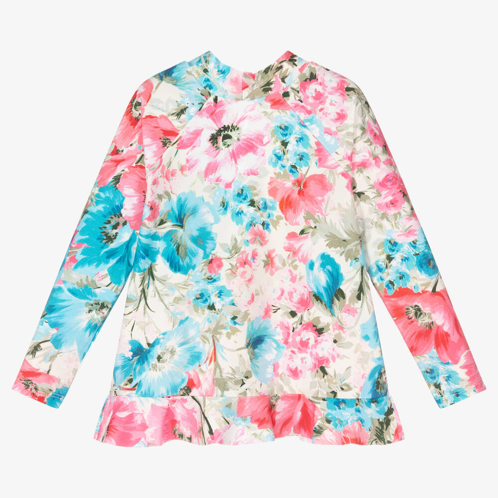 Zimmermann-Кремово-розовый купальный топ с цветами | Childrensalon Outlet