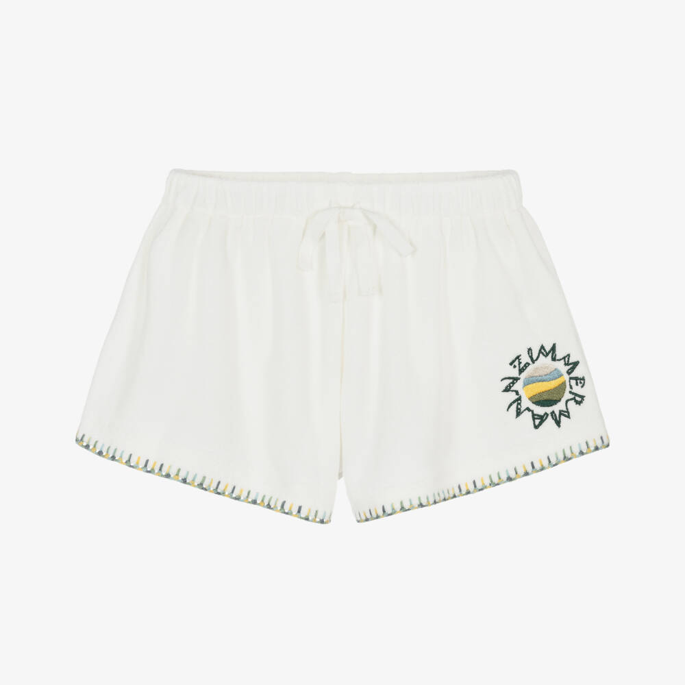 Zimmermann-Girls Ivory Terry Beach Shorts | Childrensalon Outlet