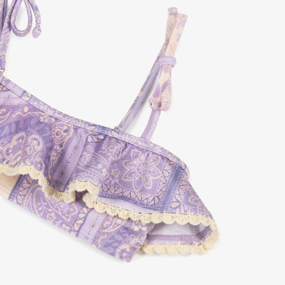 Zimmermann-Купальник с рюшами в лиловом пейсли для девочек | Childrensalon Outlet