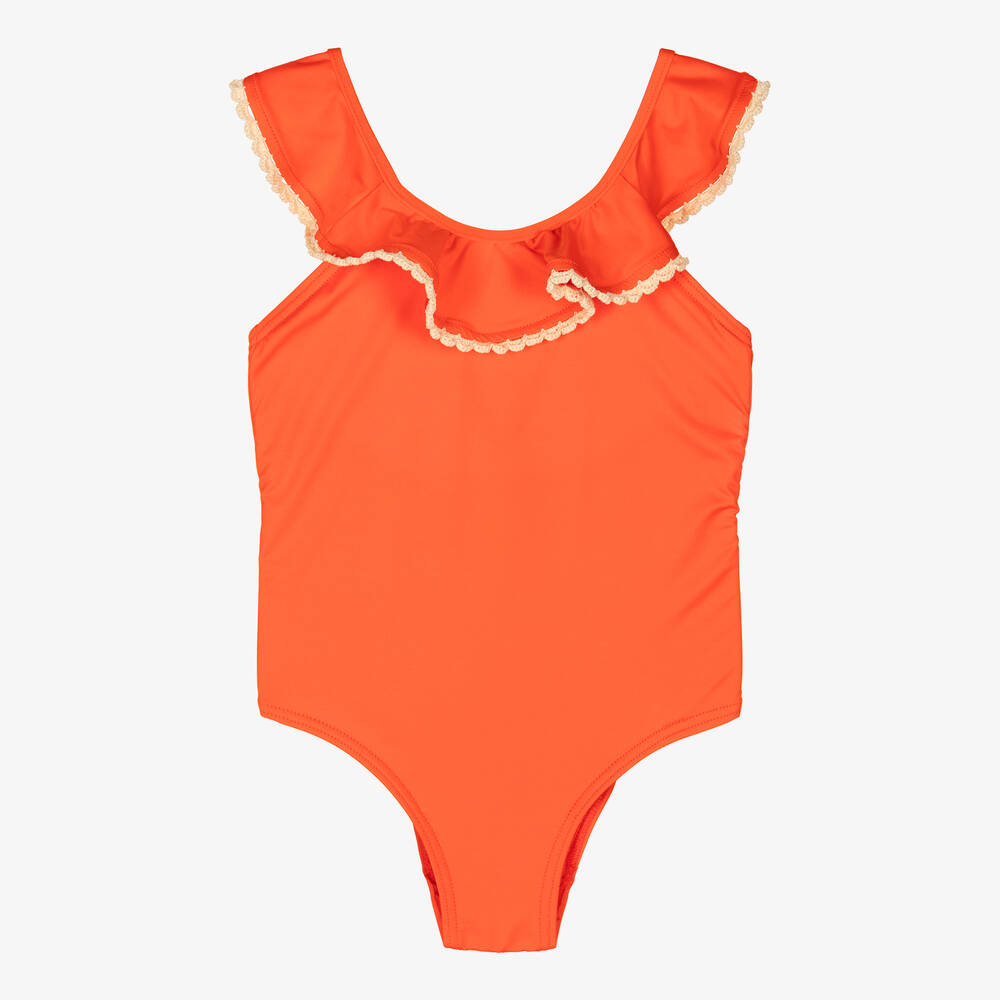 Zimmermann - Оранжевый купальник с открытой спиной | Childrensalon
