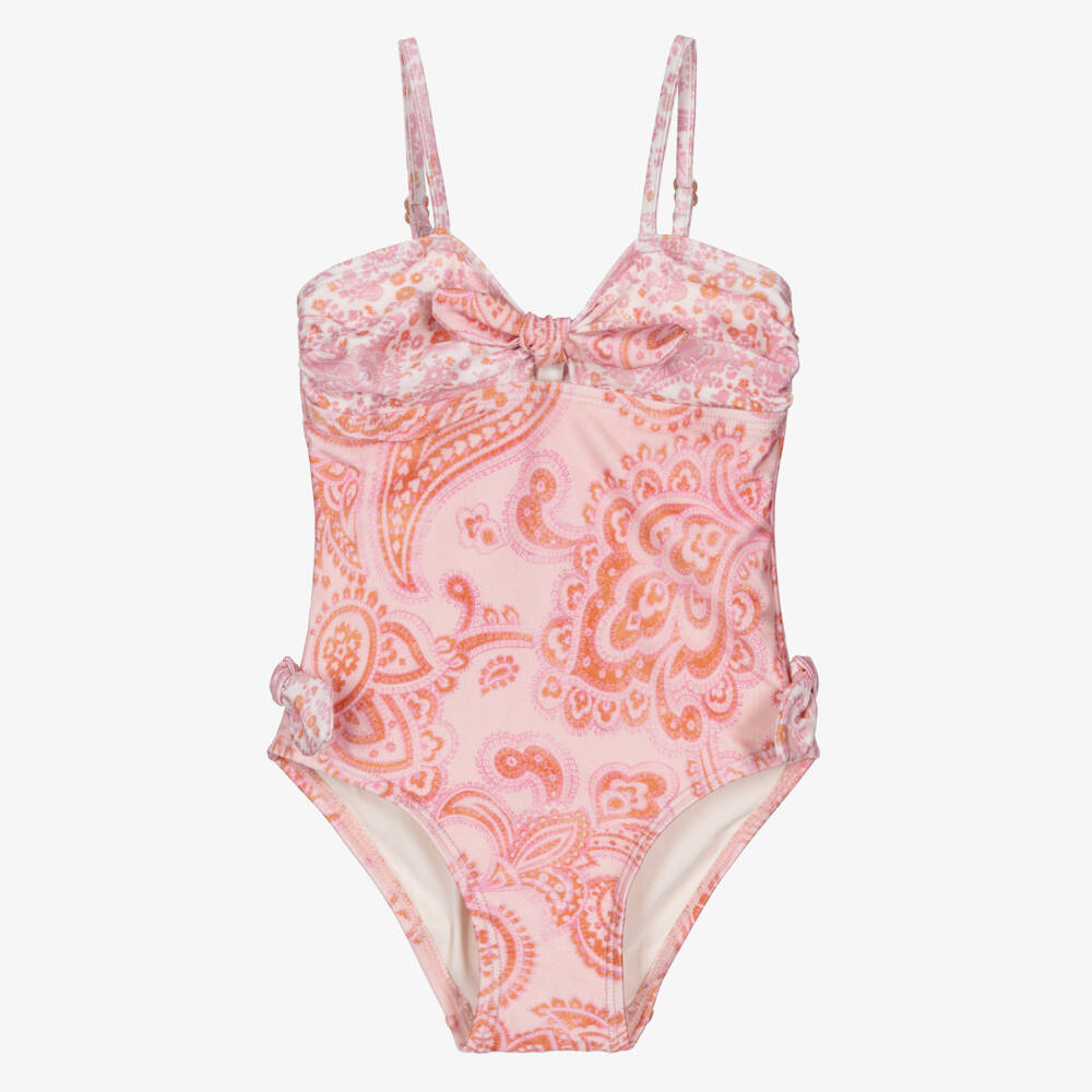 Zimmermann-Girls Paisley Tie-Front Swimsuit | Childrensalon Outlet