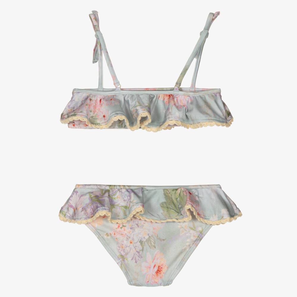 Zimmermann-Girls Pastel Floral Crochet Bikini | Childrensalon Outlet