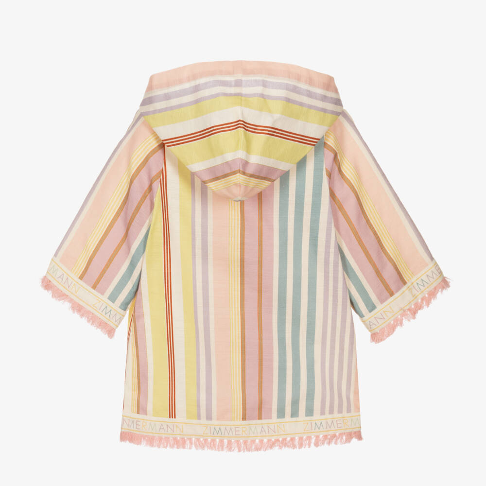 Zimmermann-Girls Pastel Striped Hooded Kaftan | Childrensalon Outlet