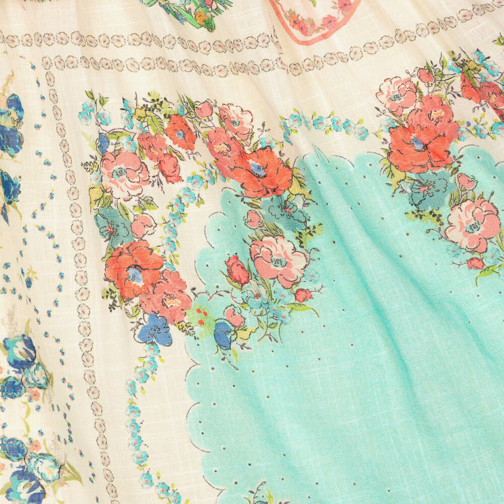 Zimmermann-Girls Patch Painted Floral Cotton Skirt | Childrensalon Outlet