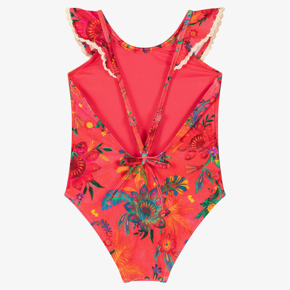 Zimmermann-Розовый купальник с цветами | Childrensalon Outlet