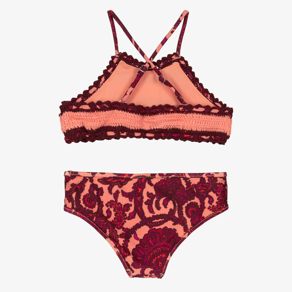 Zimmermann-Girls Pink & Red Crochet Bikini | Childrensalon Outlet