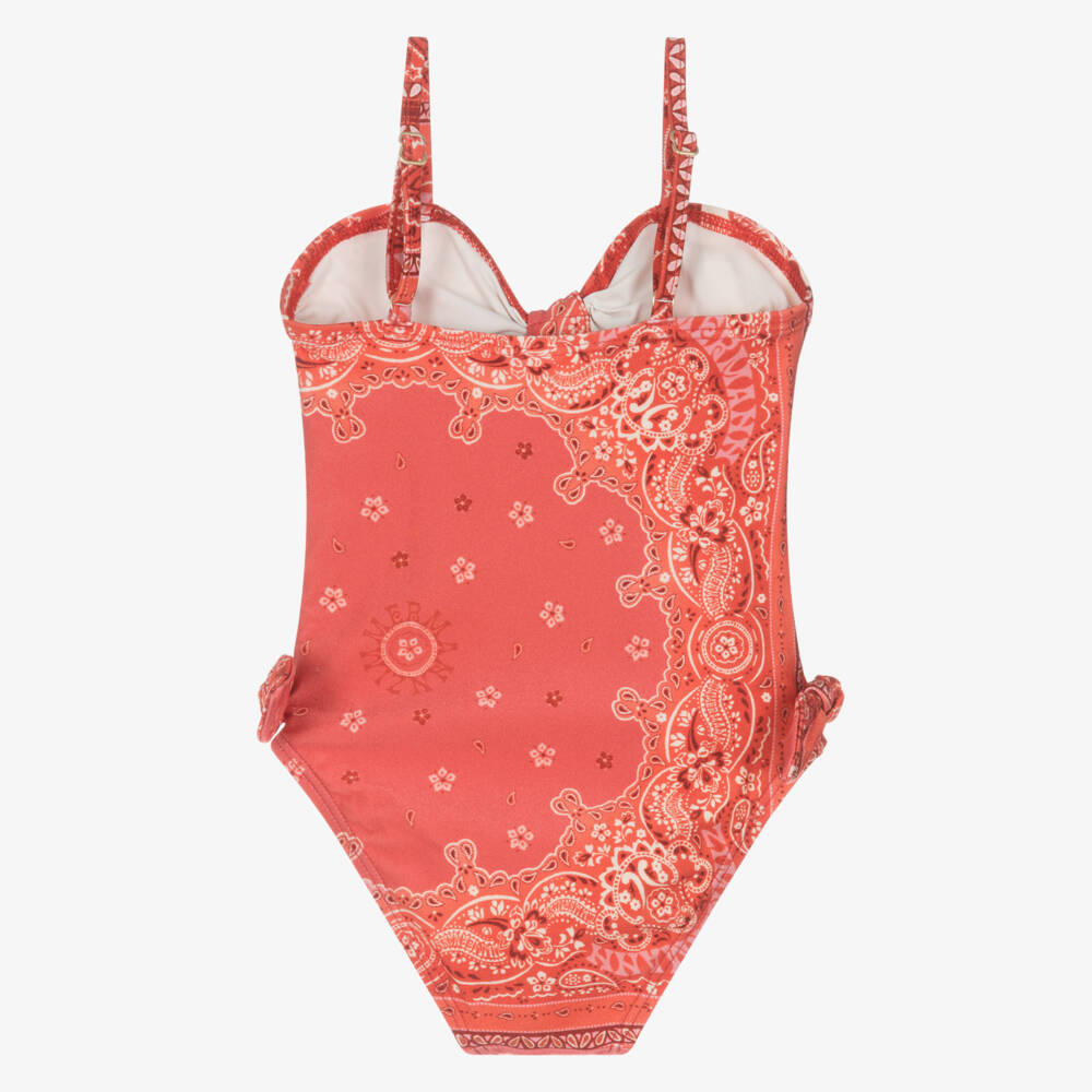 Zimmermann-بدلة سباحة حمراء بنقشة بيزلي للبنات | Childrensalon Outlet