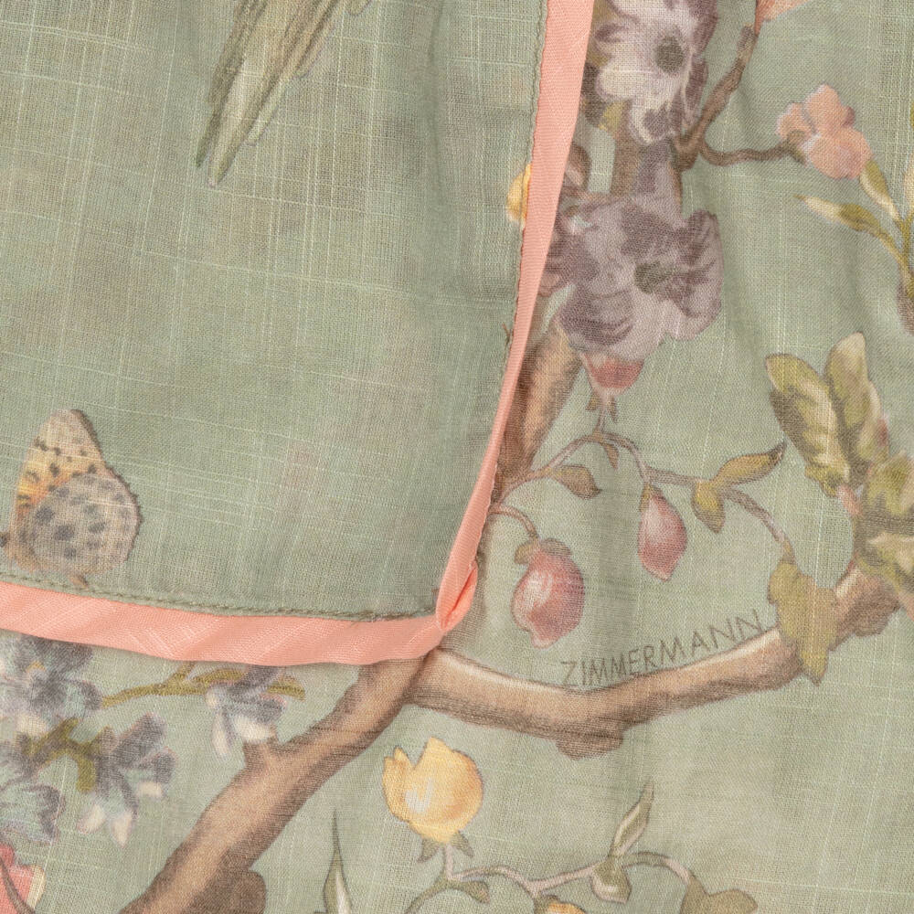 Zimmermann-Girls Sage Floral Cotton Romper | Childrensalon Outlet