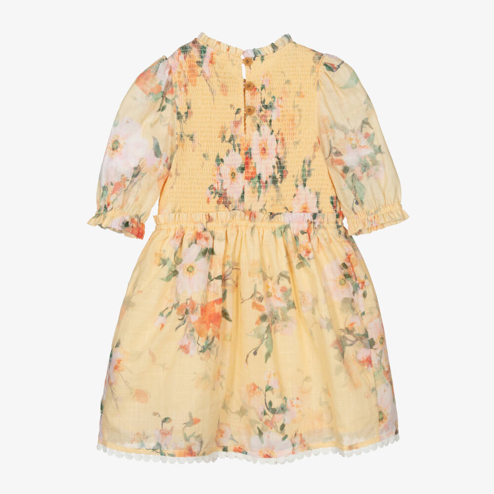 Zimmermann-فستان بناتي مشرق بنقشة الأزهار من قماش الفوال | Childrensalon Outlet