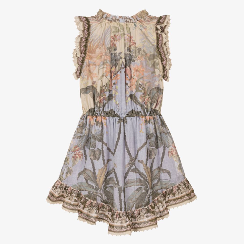 Zimmermann-Girls Tropical Paradise Blue Sundress | Childrensalon Outlet