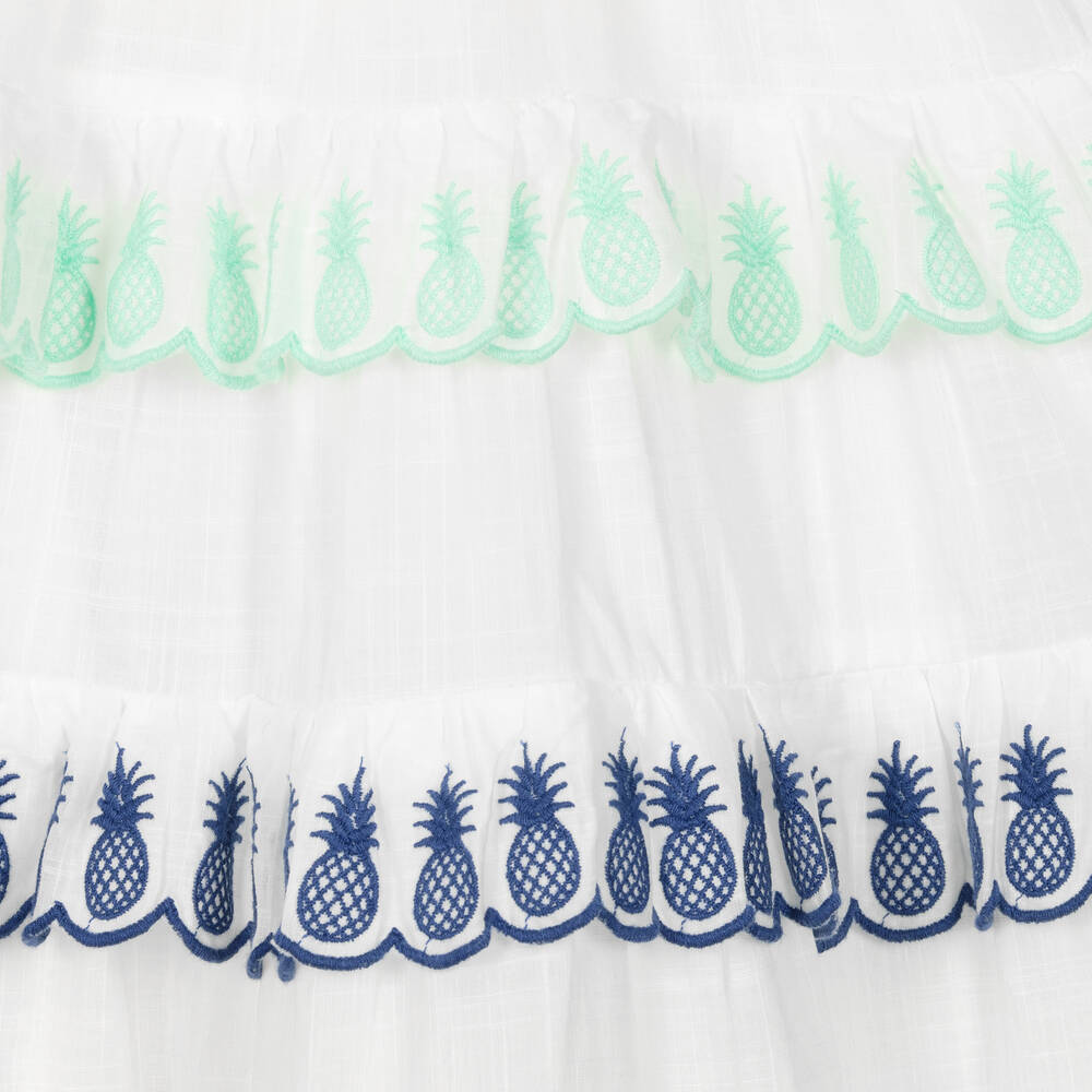 Zimmermann-Белое хлопковое платье с ананасами | Childrensalon Outlet