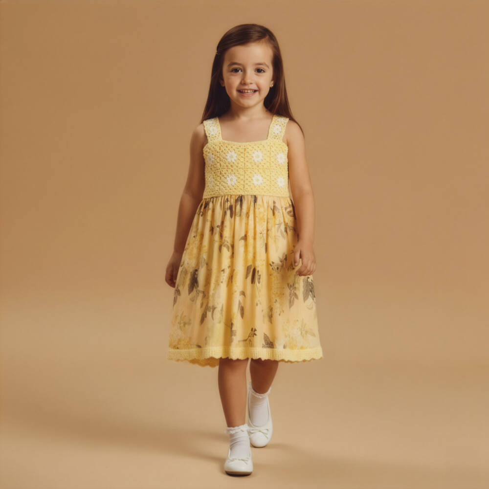 Zimmermann-فستان بناتي ليموني بتطريز زهور | Childrensalon Outlet