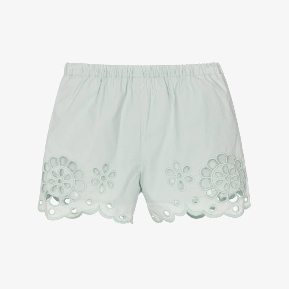 Zimmermann-Шорты с цветочным вырезом мятного цвета для девочек | Childrensalon Outlet
