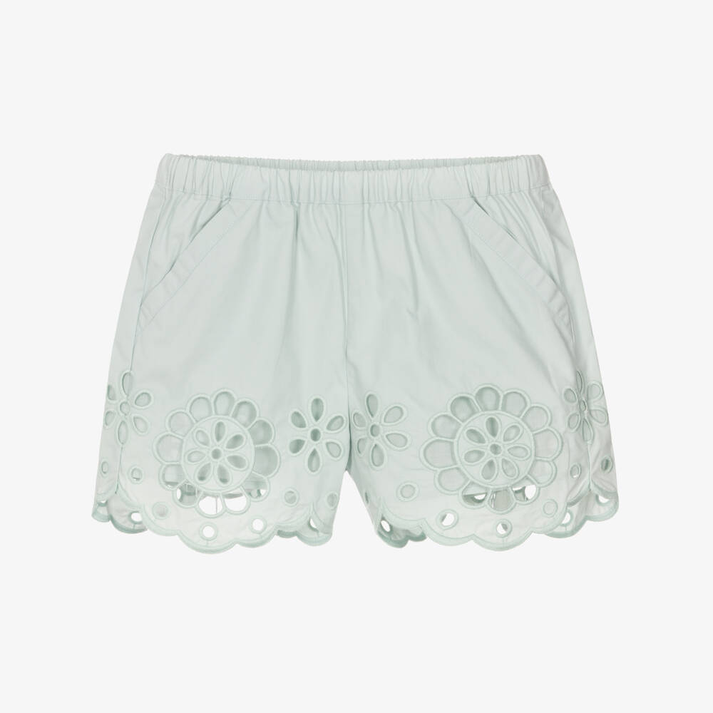 Zimmermann-Шорты с цветочным вырезом мятного цвета для девочек | Childrensalon Outlet