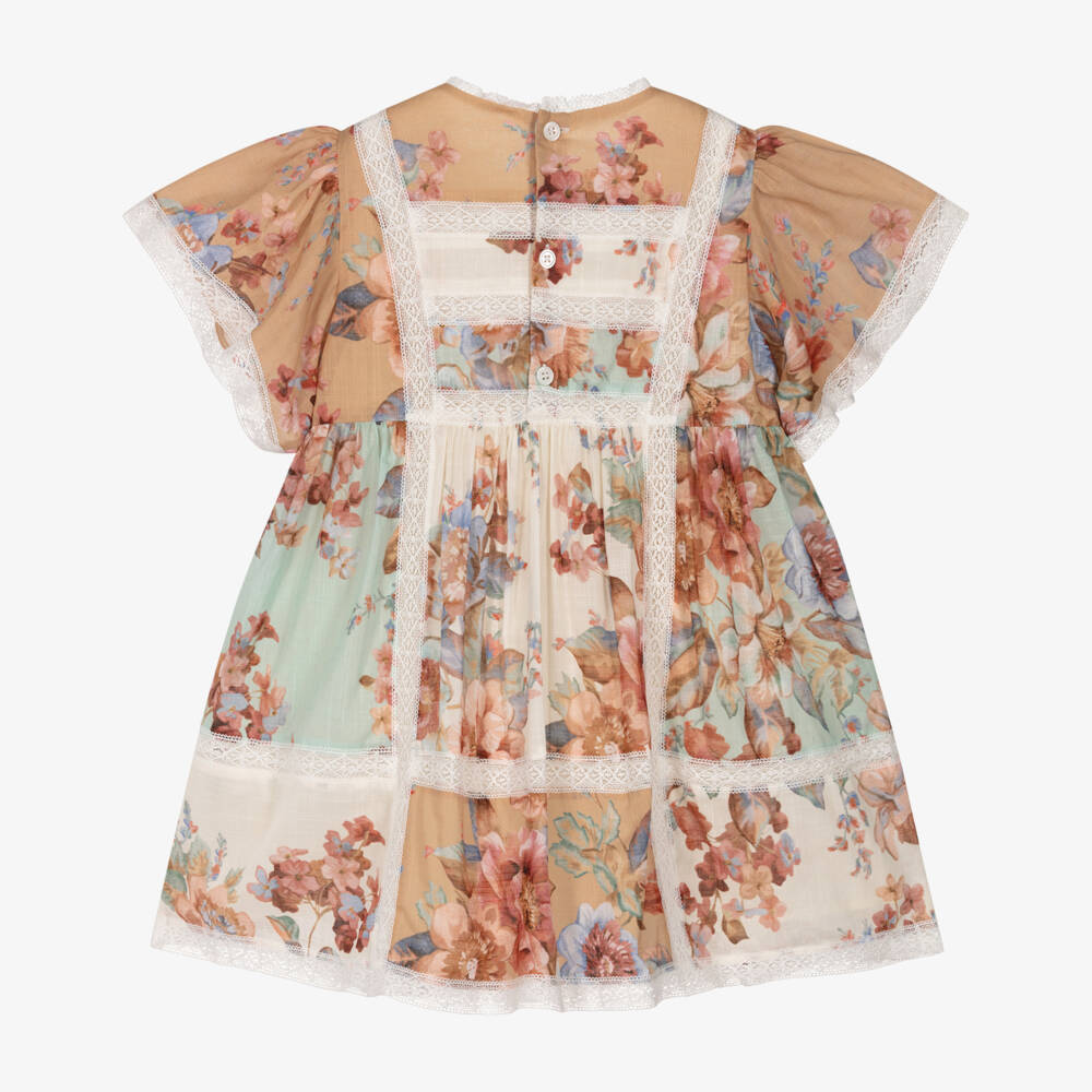 Zimmermann-Ivory Floral Short Sleeve Dress | Childrensalon Outlet