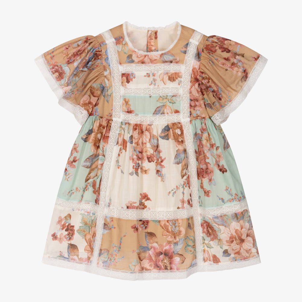 Zimmermann-Ivory Floral Short Sleeve Dress | Childrensalon Outlet