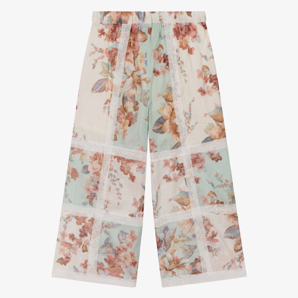 Zimmermann-Ivory Floral Trousers | Childrensalon Outlet