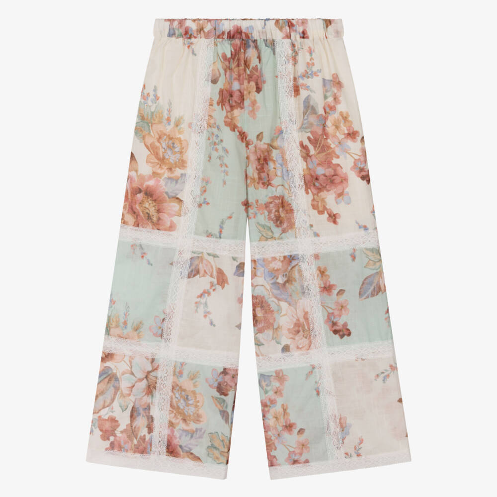 Zimmermann-Ivory Floral Trousers | Childrensalon Outlet