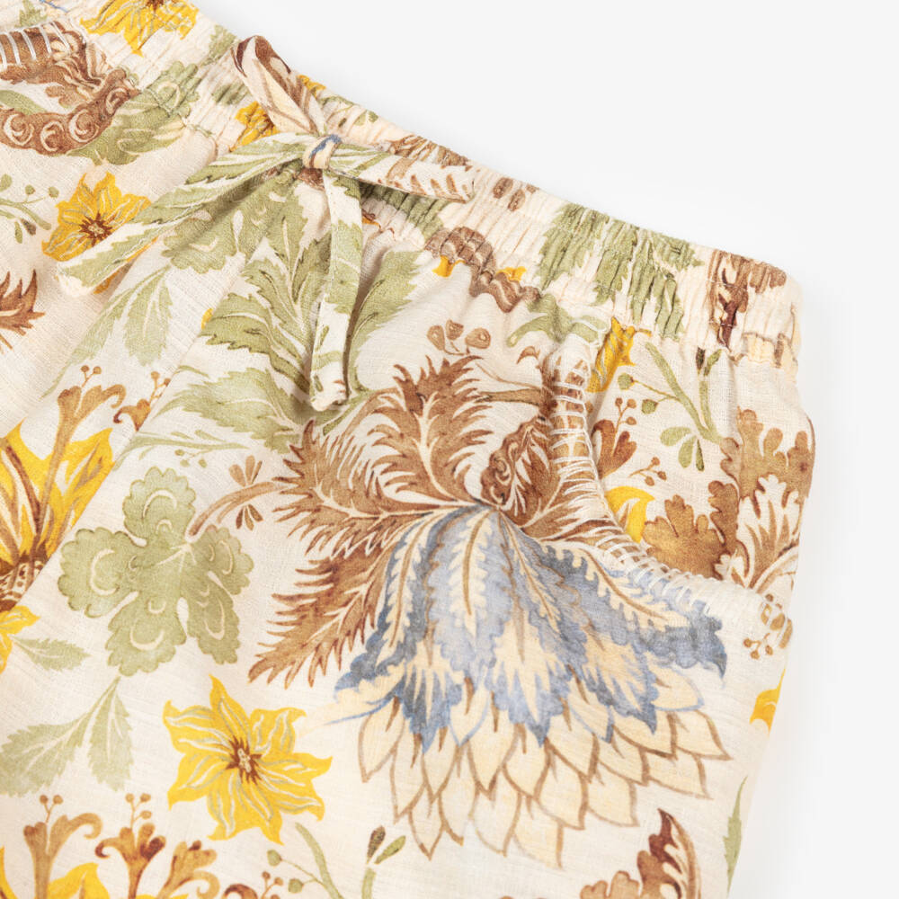 Zimmermann-Ivory & Yellow Sunflower Shorts | Childrensalon Outlet