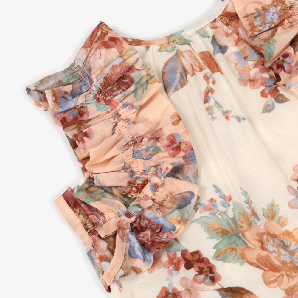 Zimmermann-Ivoryu Floral Ruffle Blouse | Childrensalon Outlet