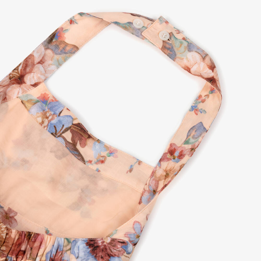 Zimmermann-Pink Floral Tie Back Dress | Childrensalon Outlet