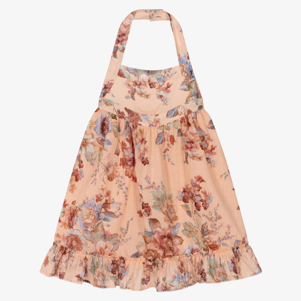 Zimmermann-Pink Floral Tie Back Dress | Childrensalon Outlet