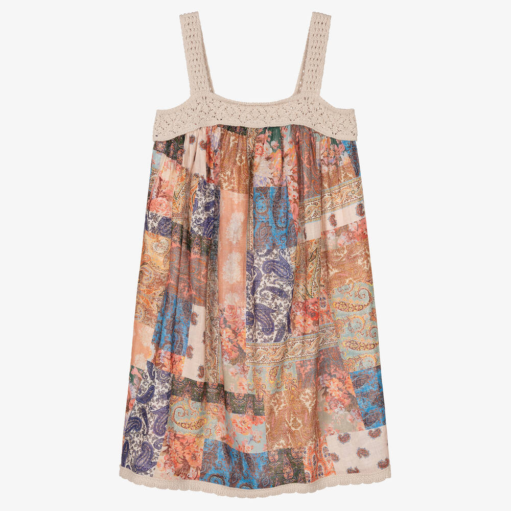 Zimmermann - Teen Girls Beige Cotton Paisley Dress | Childrensalon
