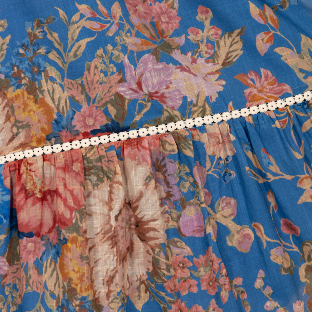 Zimmermann-Teen Girls Blue Cotton Floral Dress | Childrensalon Outlet