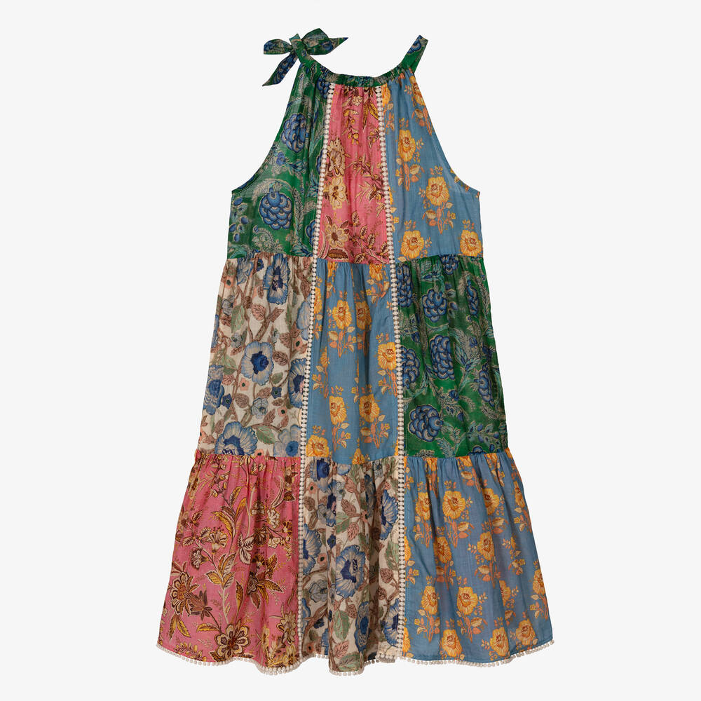 Zimmermann-Teen Girls Blue Floral Cotton Dress | Childrensalon Outlet