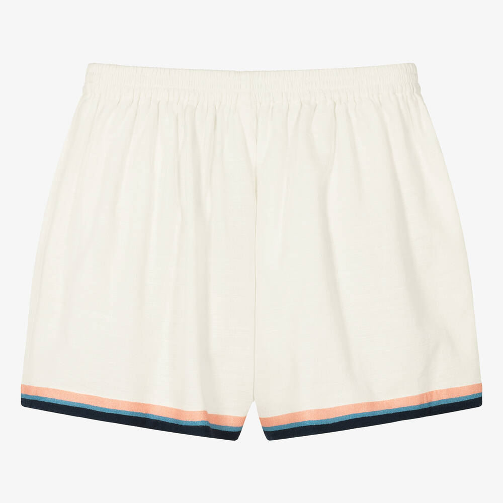 Zimmermann-Teen Girls Ivory Cotton Nautical Shorts | Childrensalon Outlet