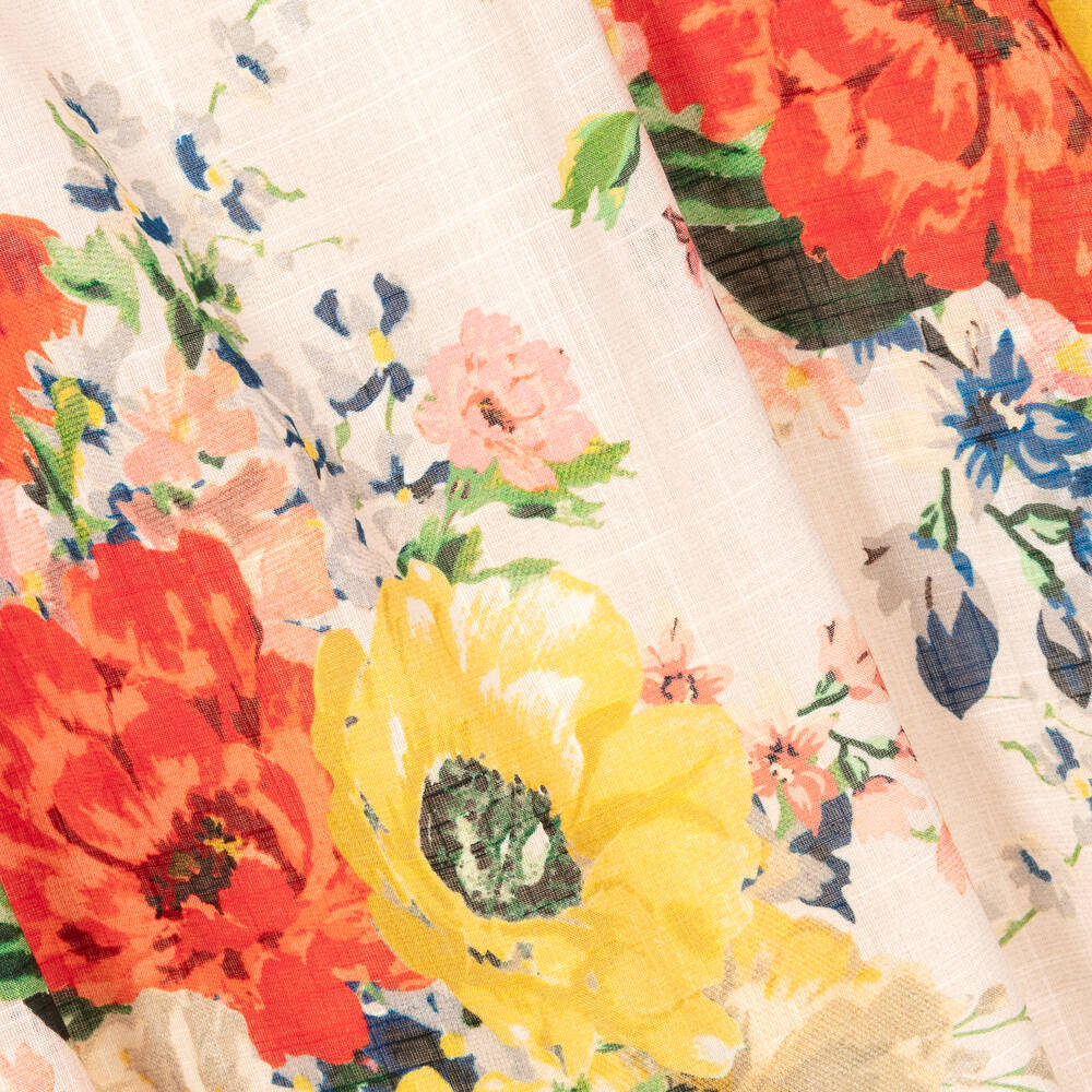 Zimmermann - Teen Girls Ivory Floral A-Line Dress