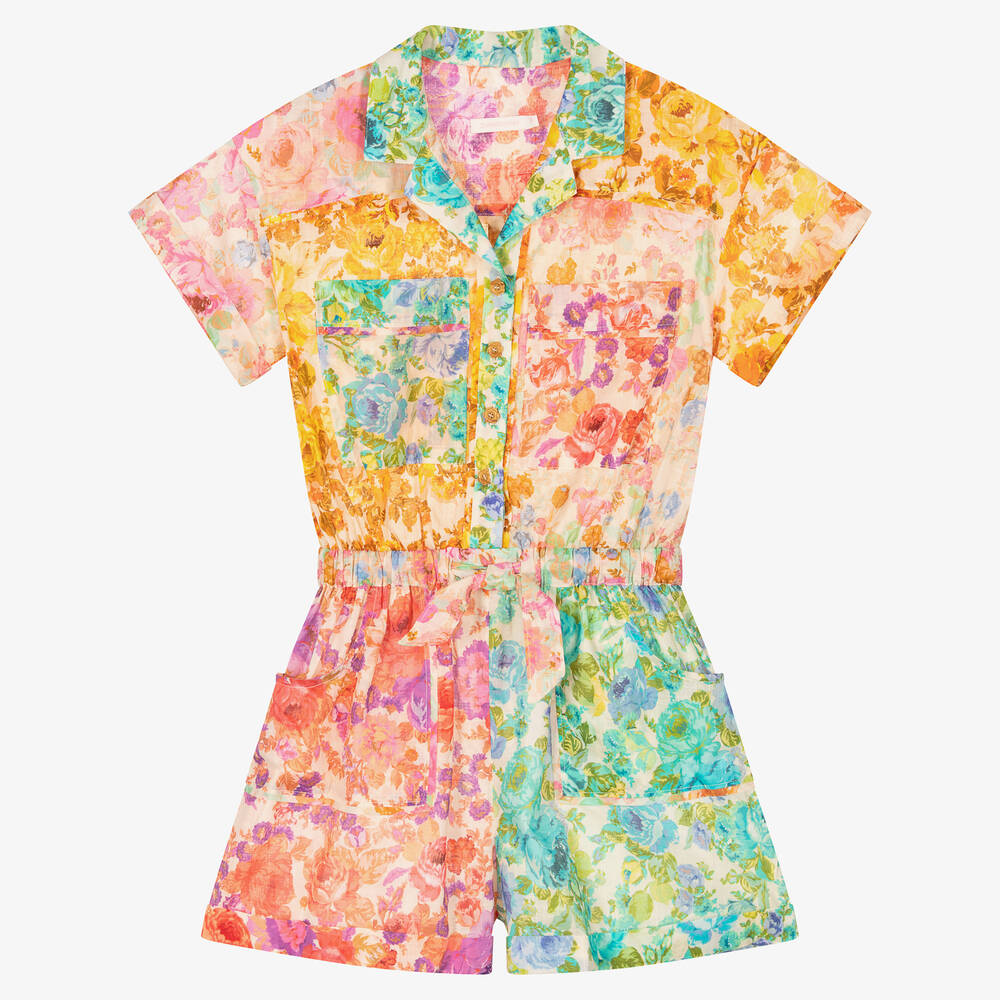 Zimmermann - Teen Girls Multicoloured Floral Cotton Playsuit | Childrensalon