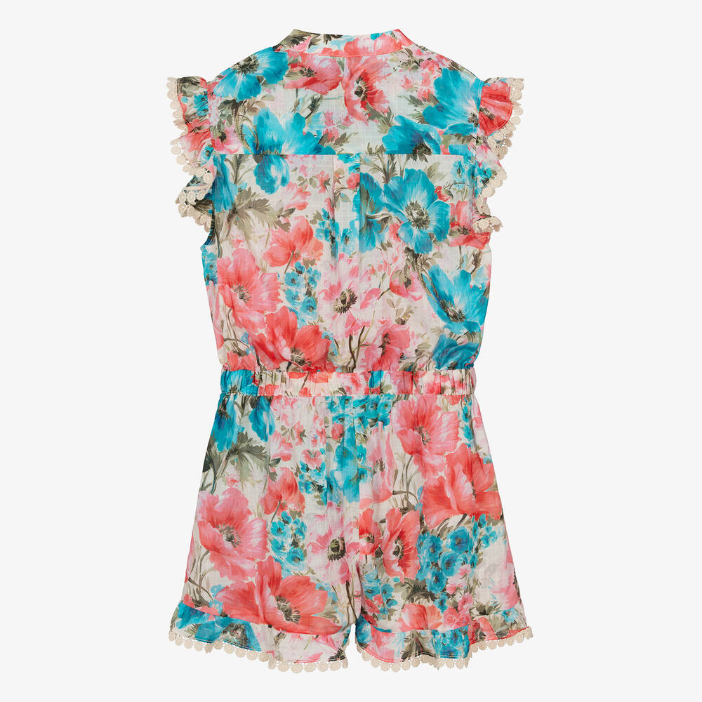 Zimmermann-Teen Girls Pink & Blue Cotton Playsuit | Childrensalon Outlet