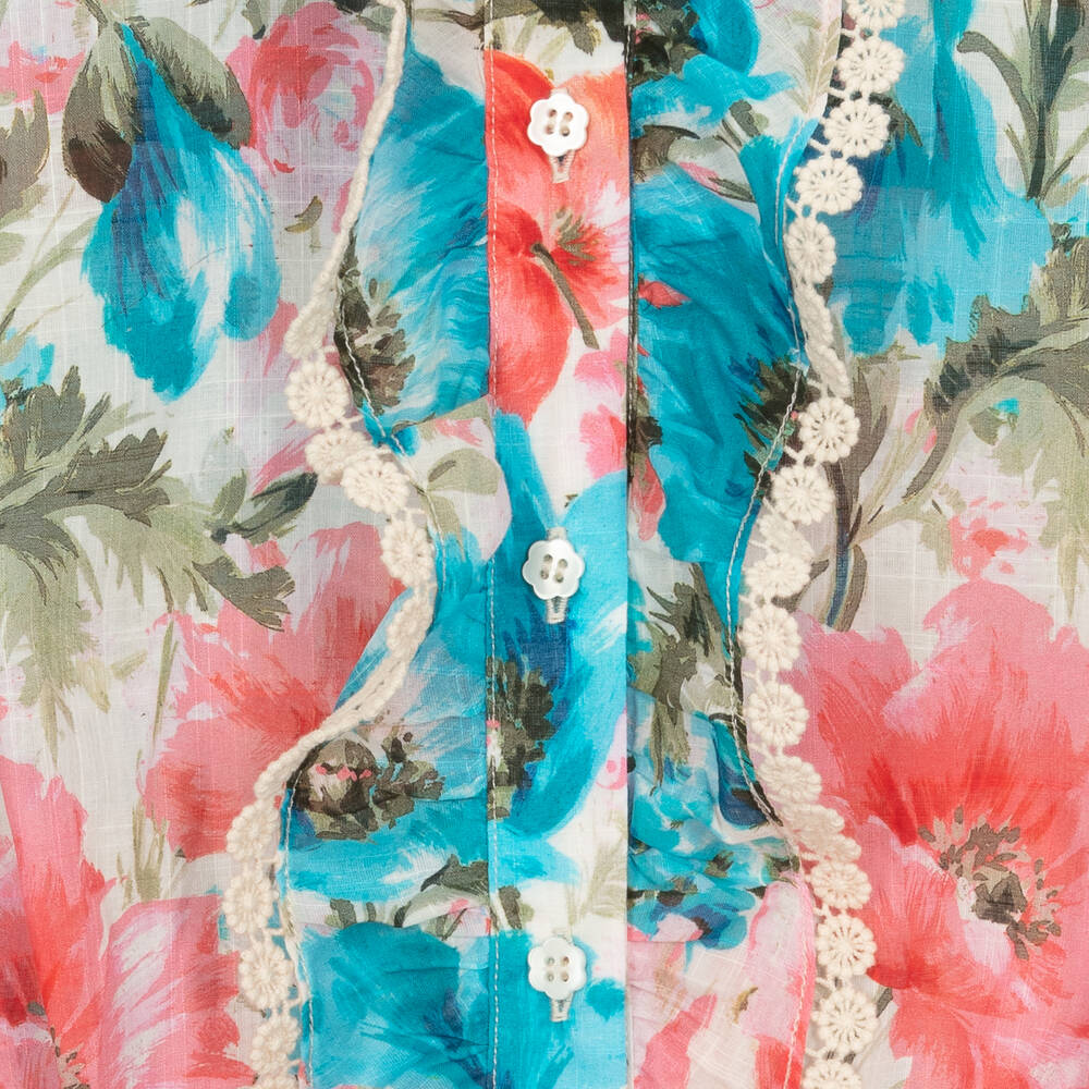 Zimmermann-Teen Girls Pink & Blue Cotton Playsuit | Childrensalon Outlet