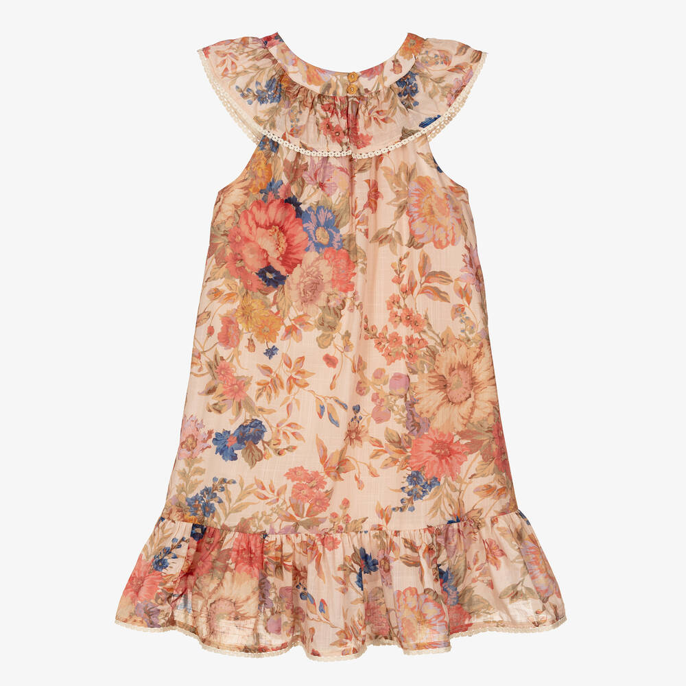 Zimmermann-Teen Girls Pink Floral Cotton Dress | Childrensalon Outlet