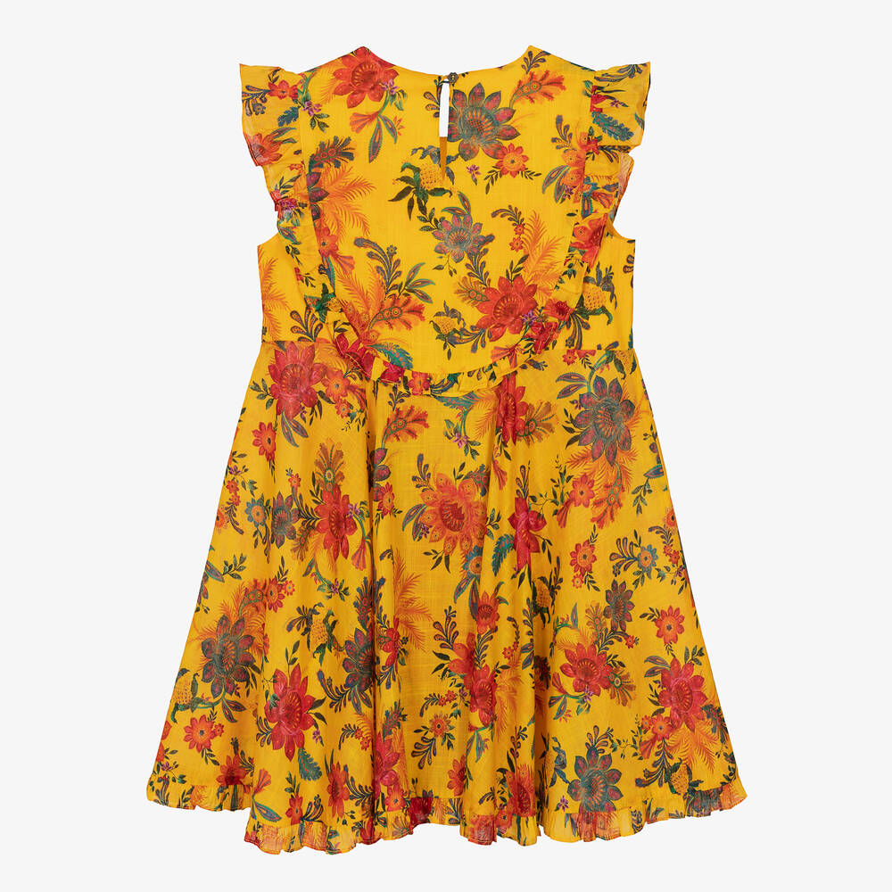 Zimmermann - Teen Girls Yellow Floral Cotton Dress