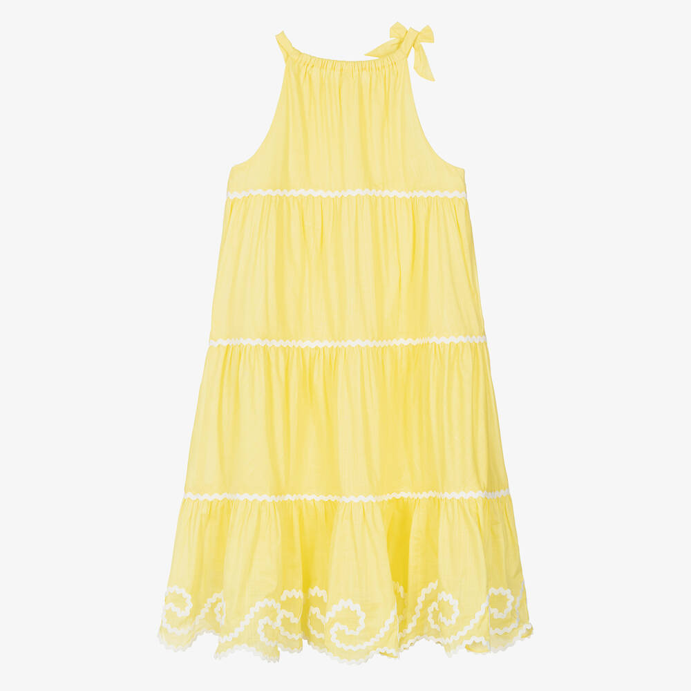 Zimmermann-Teen Girls Yellow Ric Rac Cotton Dress | Childrensalon Outlet