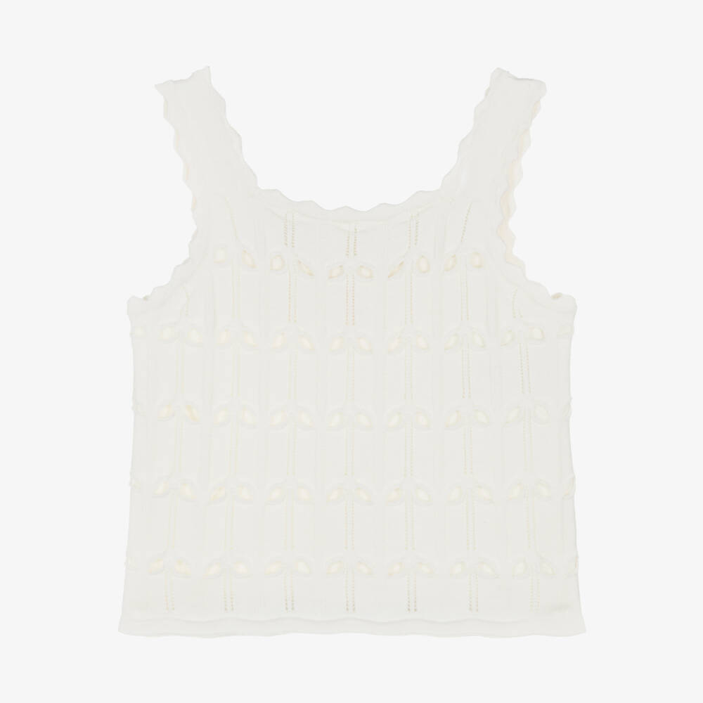 Zimmermann-White Knitted Cut Out Strappy Top | Childrensalon Outlet