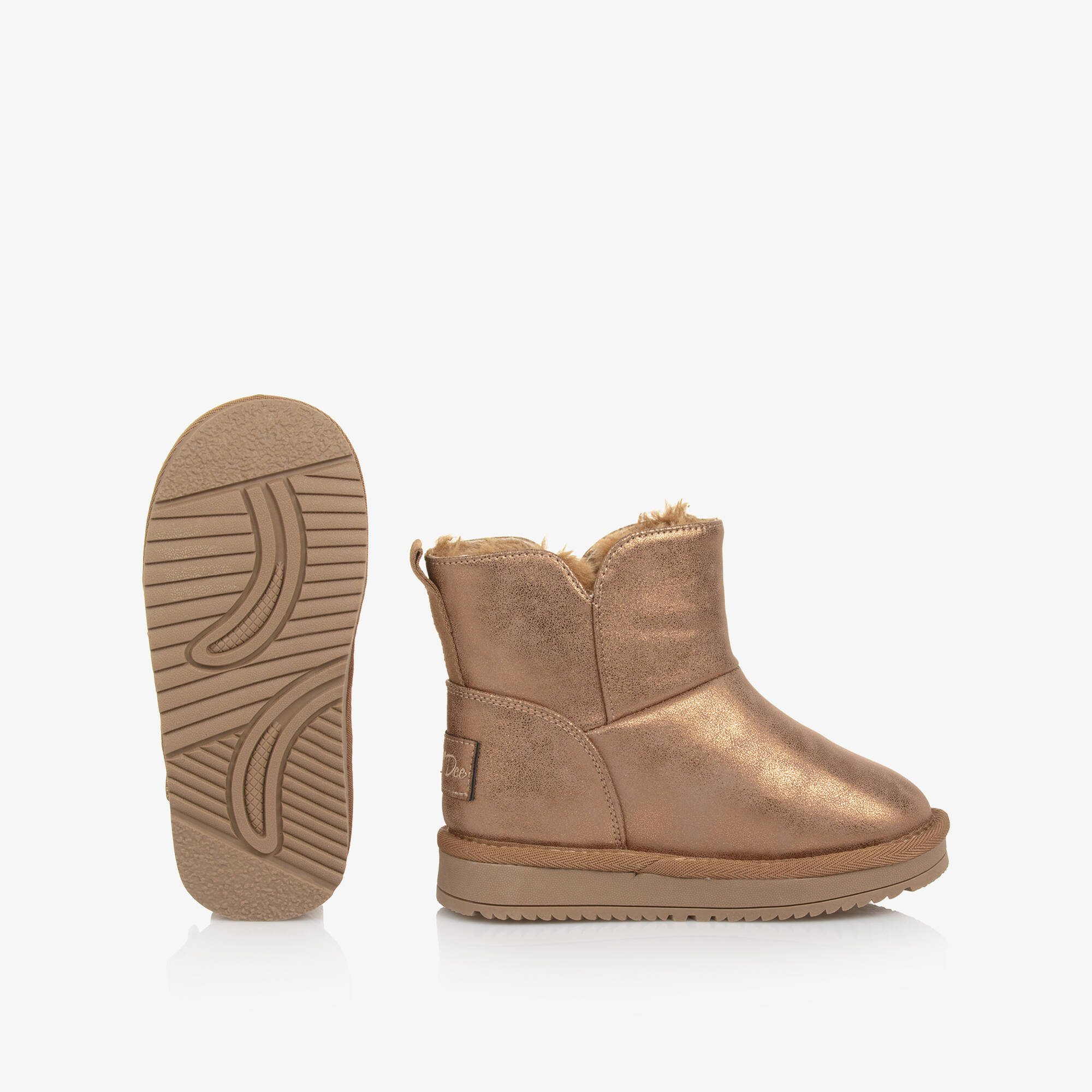 A Dee - Girls Metallic Brown Faux Leather Bow Boots | Childrensalon Outlet