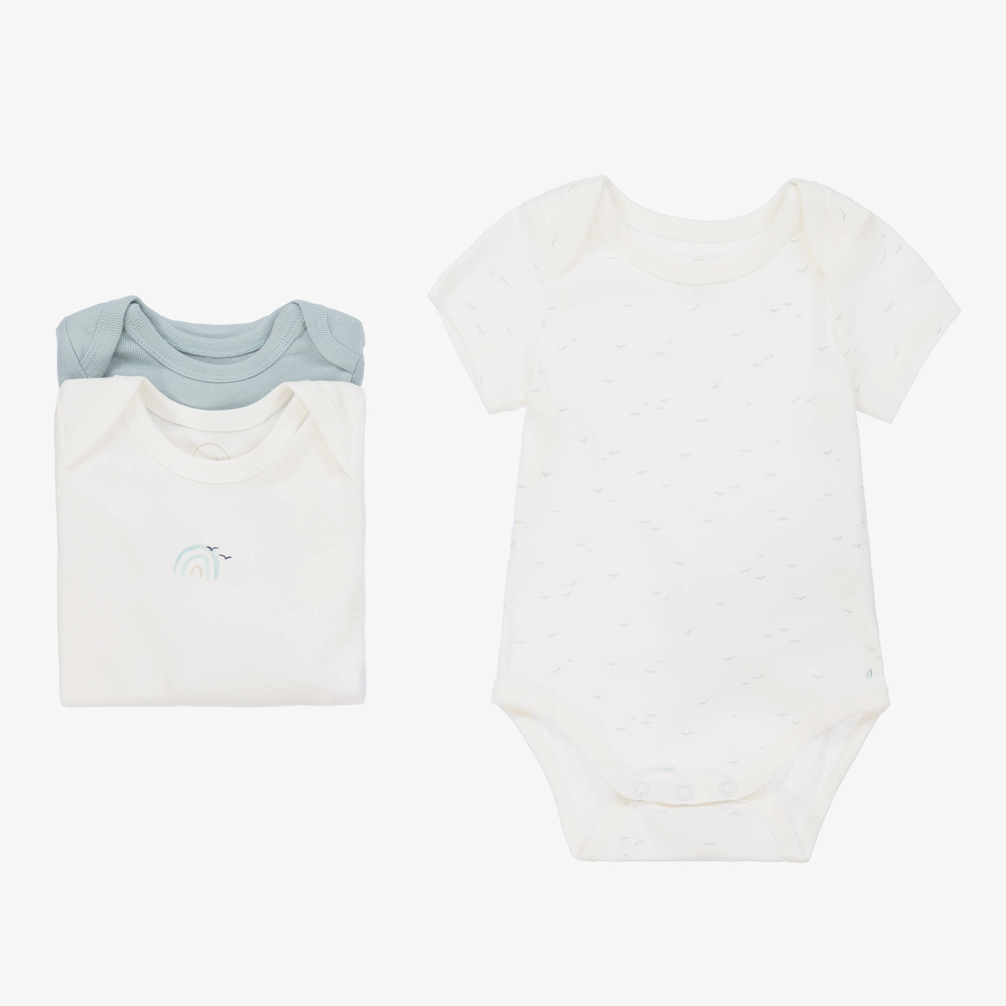 Absorba - Boys Blue & White Cotton Bodyvests (3 Pack) | Childrensalon ...