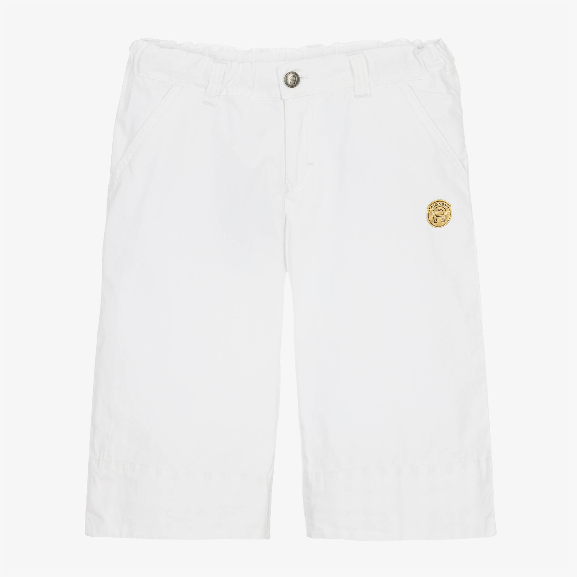 AIGNER - Teen Boys White Cotton Shorts | Childrensalon Outlet