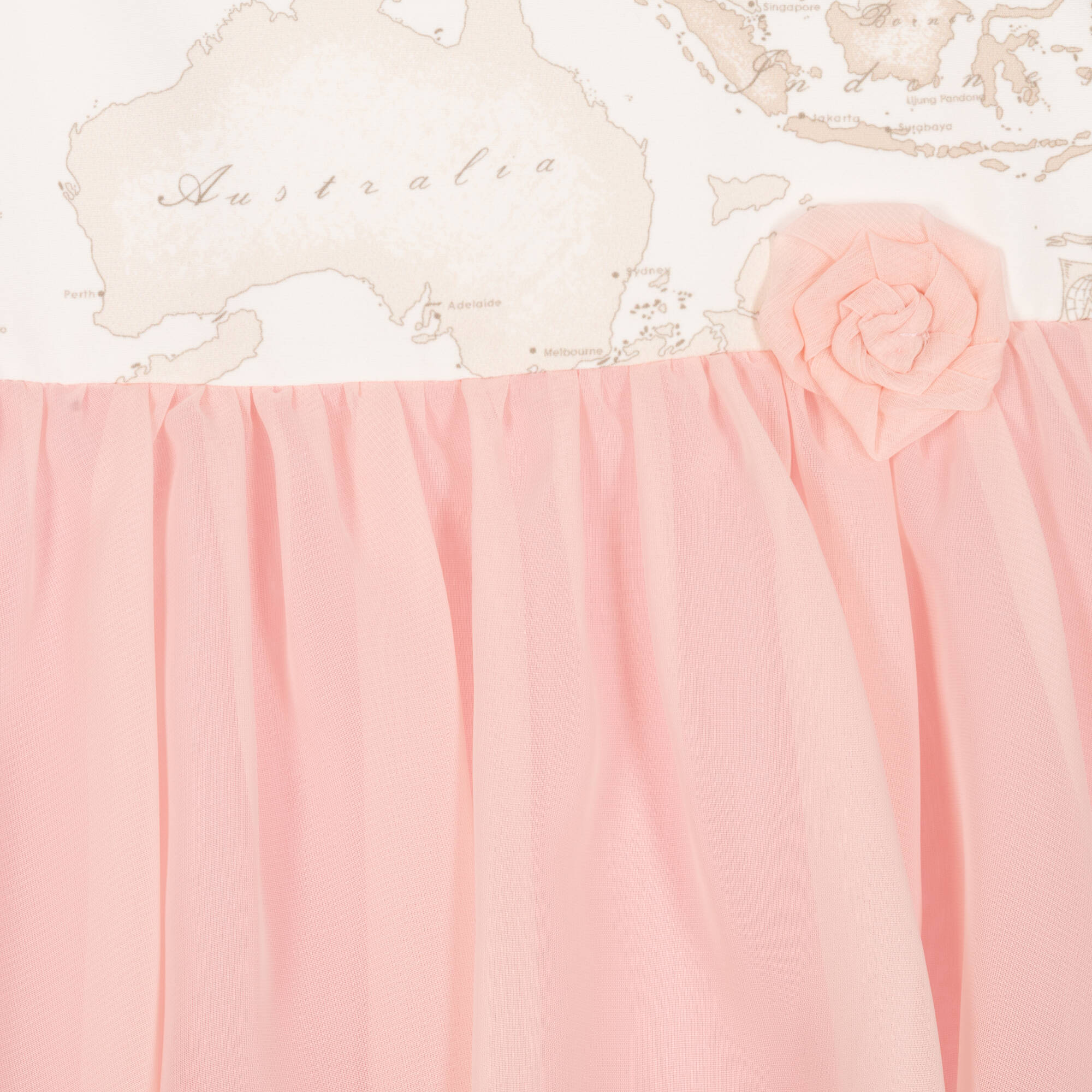 Alviero Martini - Girls Pink Chiffon Geo Map Dress | Childrensalon Outlet