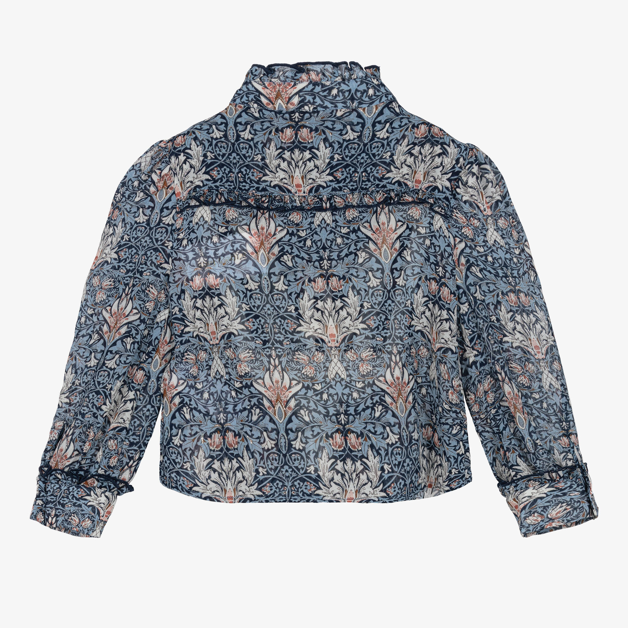 Angel's Face - Girls Blue Floral Chiffon Blouse | Childrensalon Outlet