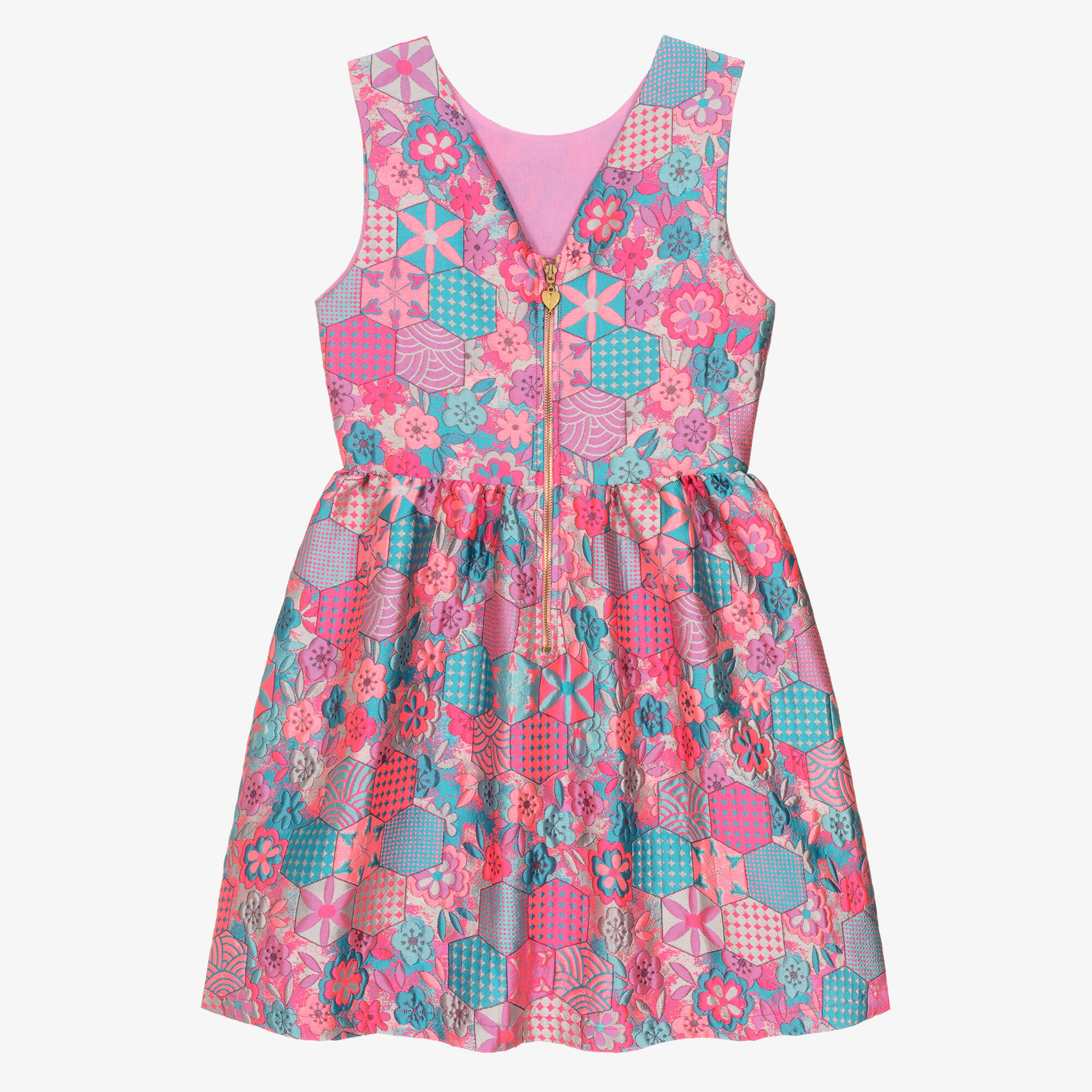 Angel's Face - Teen Girls Pink & Blue Jacquard Dress | Childrensalon Outlet