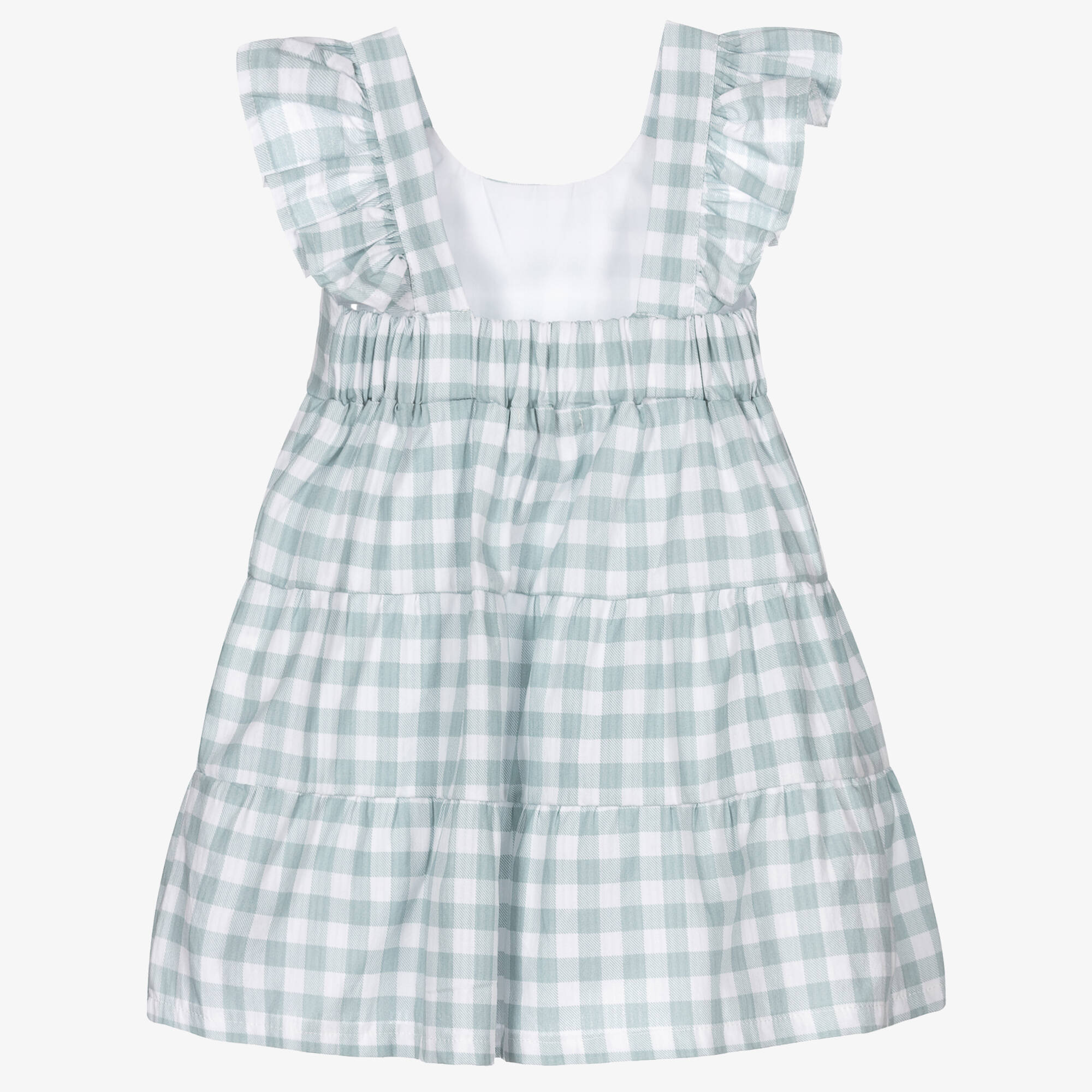 Babidu - Girls Green Gingham Dress | Childrensalon Outlet