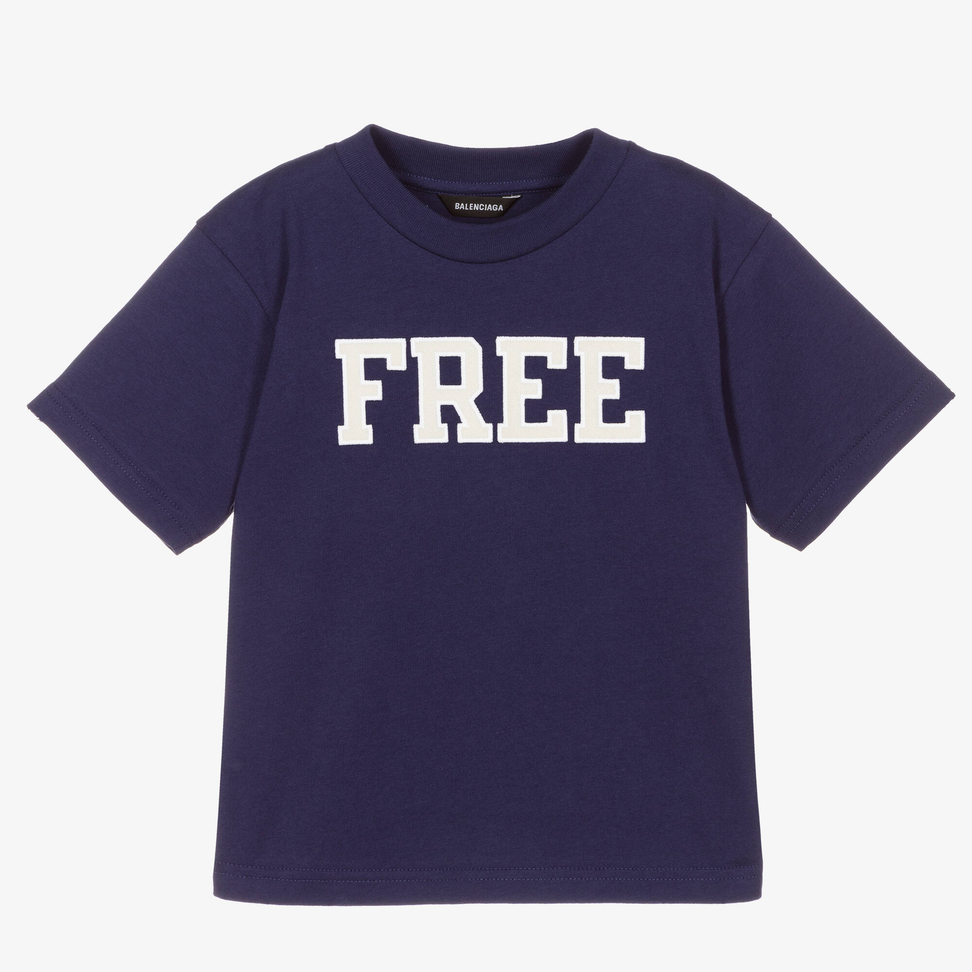 Balenciaga kids ネイビー Tシャツ 6y balenciaga-navy-blue-free-logo