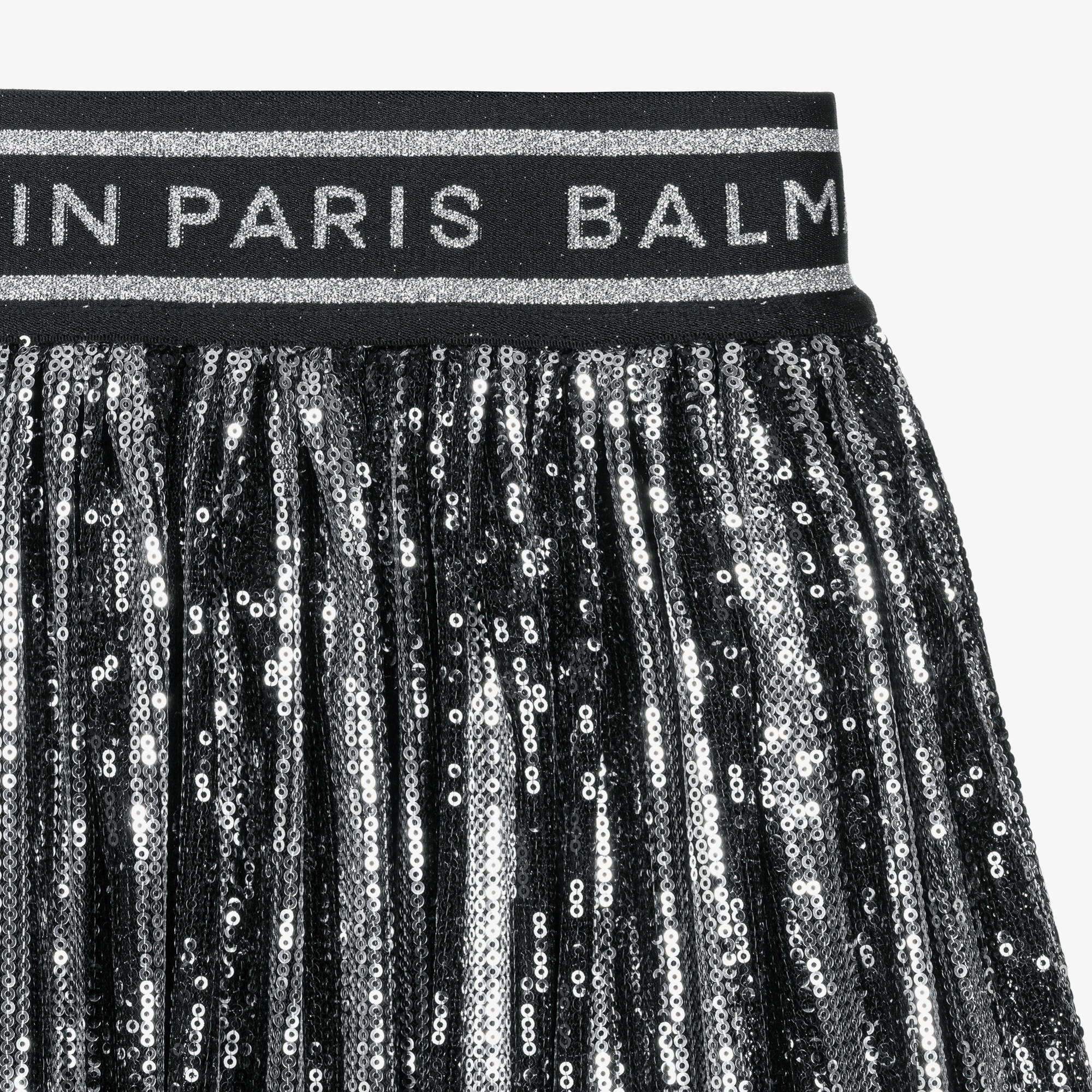Balmain - Teen Girls Black & Silver Sequin Skirt | Childrensalon Outlet