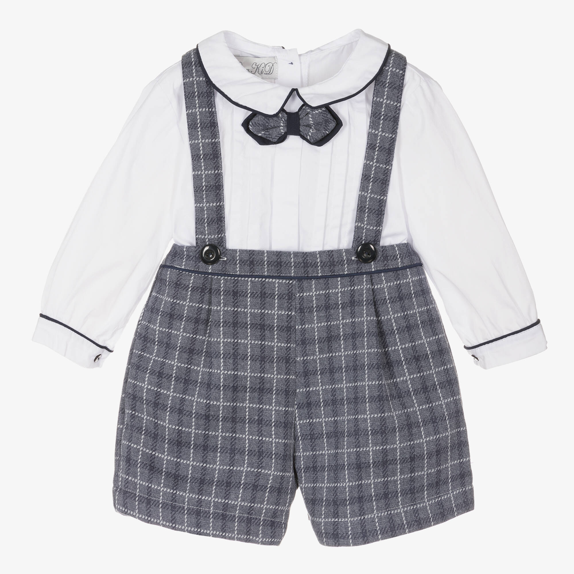 Beau KiD - Boys Blue Check Shorts Set | Childrensalon Outlet